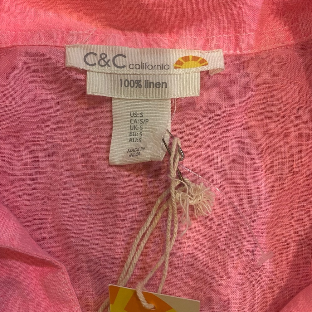 Coral 100% linen shirt